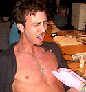 Production Dave gets nipple's pierced
